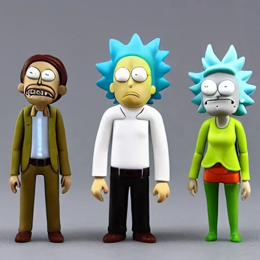 Image similar to Rick and Morty clay figures