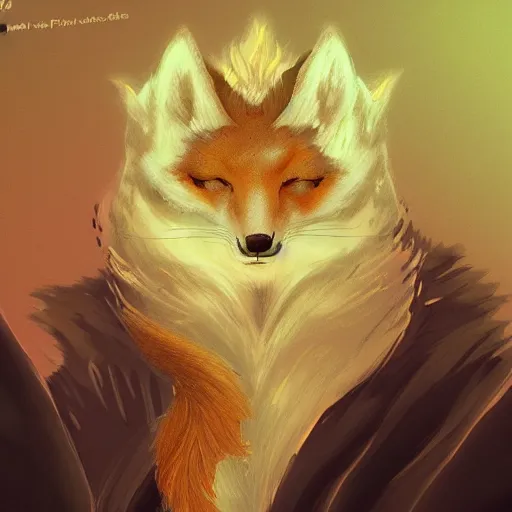 Prompt: portrait of a kitsune, concept art