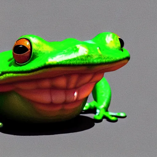 Image similar to 3 d render of a frog head