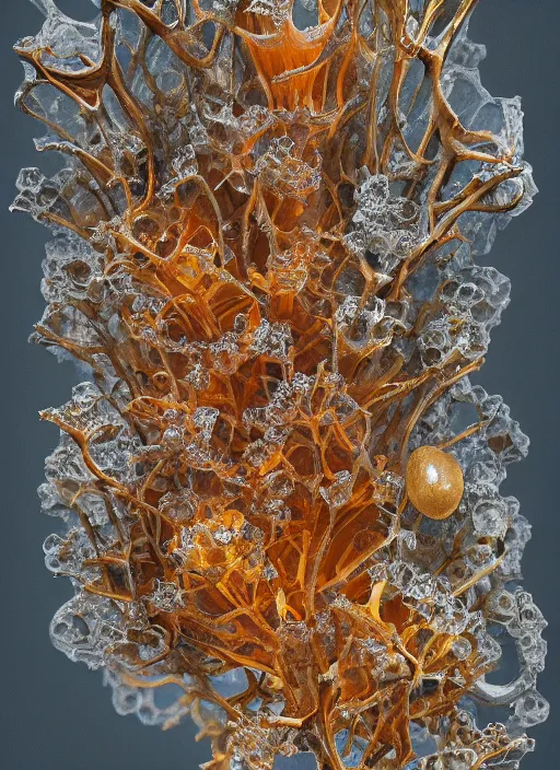 Prompt: high intricate crystals of tremella - fuciformis, maria panfilova, andrea savchenko, mike kime, ludovic plouffe, qi sheng luo, oliver cook, trending on artstation