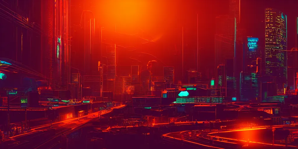 Image similar to digital neon silhouette cyberpunk city, ray tracing, refractive, award winning, trending on artstation, digital art. highly detailed 8 k. intricate. lifelike. soft light. nikon d 8 5 0.