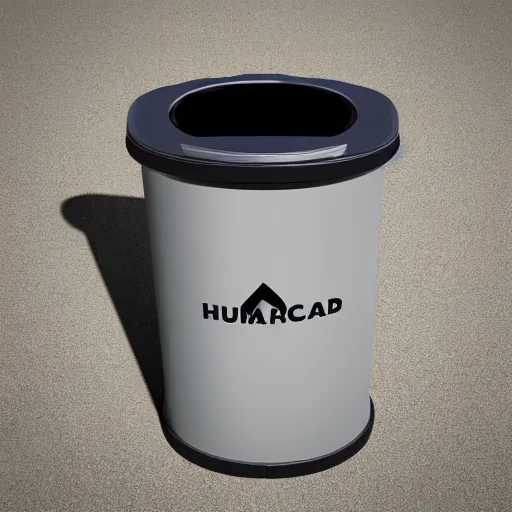 Image similar to a garbage can with human features,