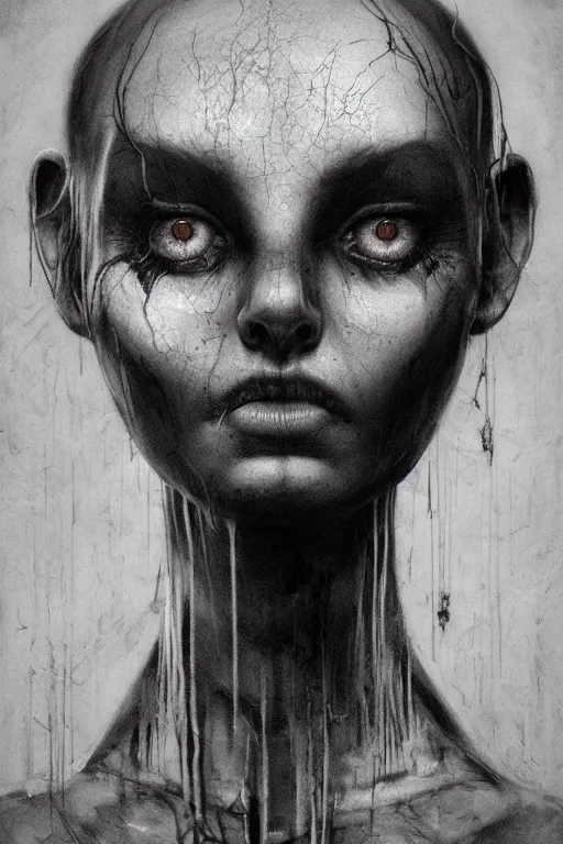 Prompt: charcoal cartoon grunge portrait of a creepy horror nurse girl . intricate abstract. intricate artwork. nightmare fuel. terrifying. by zdzisław Beksiński, wlop, dan mumford , trending on artstation, greg rutkowski very coherent symmetrical artwork. cinematic, hyper realism, high detail, octane render, 8k