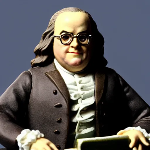 Image similar to “Benjamin Franklin as a 1980s action figure”