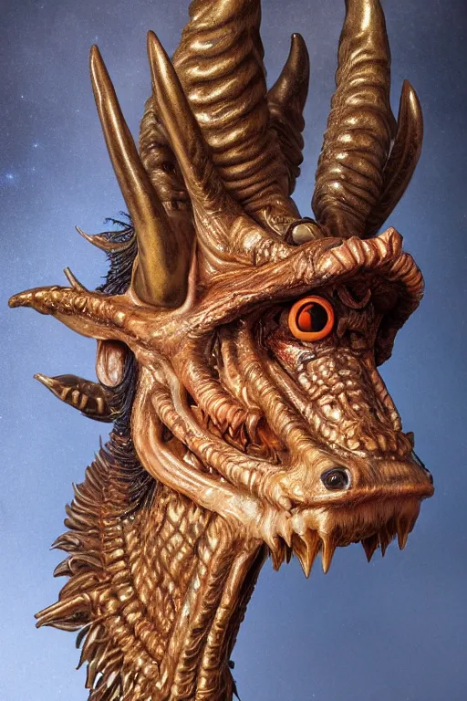 Image similar to sideview waist up portrait of anglerfish baphomet made with porcelain by jeff easley and peter elson, beautiful eyes and face, symmetry face, galaxy, gothic, surreal, dread, highly detailed, intricate complexity, epic composition, magical atmosphere, masterpiece, award winning, trending on artstation