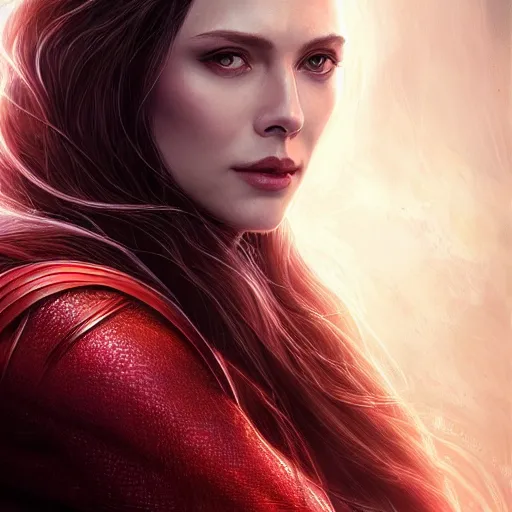 Prompt: scarlet witch in elden ring intricate, elegant, highly detailed, digital painting, artstation, concept art, matte painting, smooth, sharp focus, illustration, art by artgerm and su fu, and alexandre chaudret, 8 k, inspired by lord of the rings and mass effect and norse mythology
