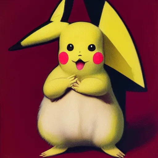 Image similar to portrait of pikachu by John Currin