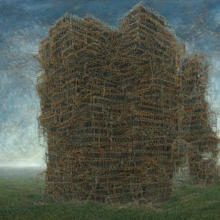 Prompt: a building in a landscape, by peter gric