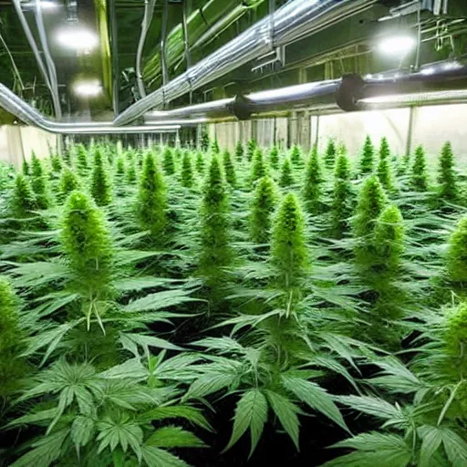 Prompt: underground marijuana farm