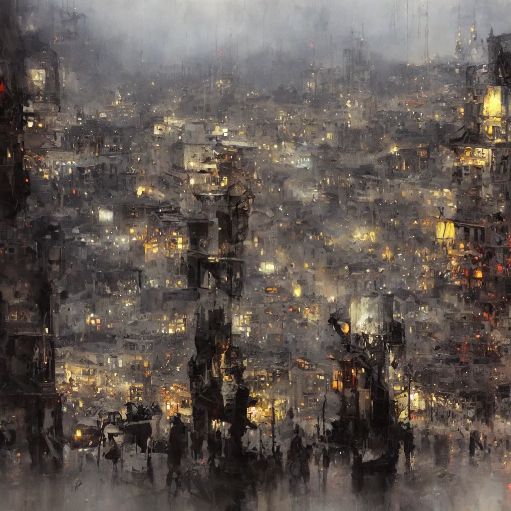 Image similar to tbilisi painted by jeremy mann