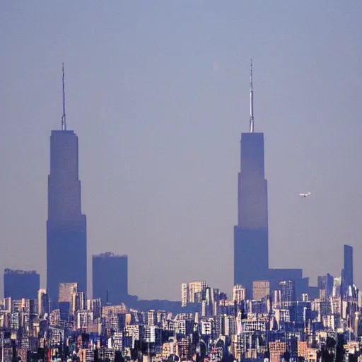 Image similar to twin towers hit by planes