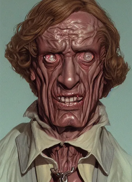 Image similar to portrait of Tarman from Return of The living dead (1985), highly detailed, centered, solid color background, digital painting, artstation, concept art, smooth, sharp focus, illustration, artgerm, donato giancola, Joseph Christian Leyendecker, Les Edwards, Ed Repka, WLOP, Artgerm
