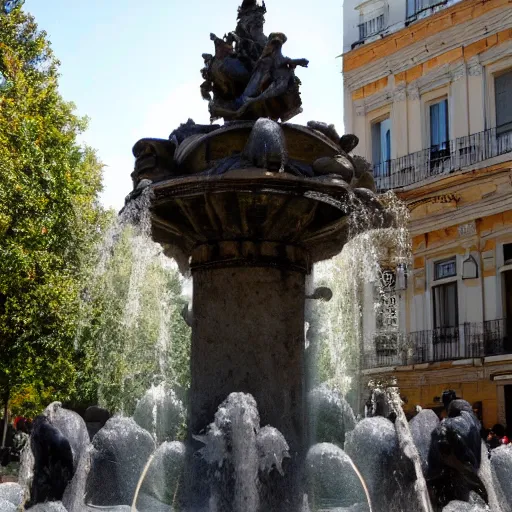 Prompt: A photo of a the Fountain of Cybele (Madrid)