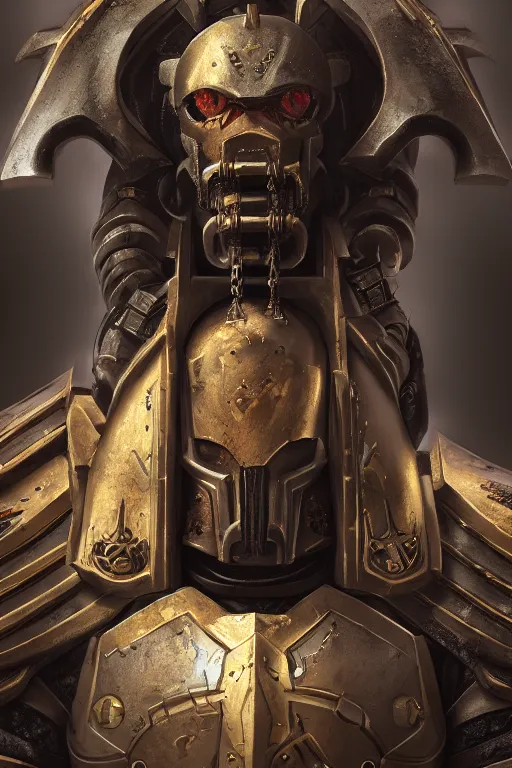 Image similar to armor portrait heros warhammer 4 0 k horus heresy fanart - the primarchs emperor by johannes helgeson animated with vfx concept artist & illustrator global illumination ray tracing hdr fanart arstation zbrush central hardmesh 8 k octane renderer comics stylized