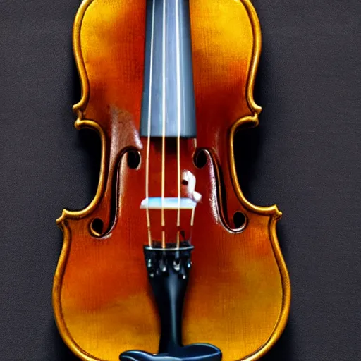 Prompt: A realistic photo of violin made of stone