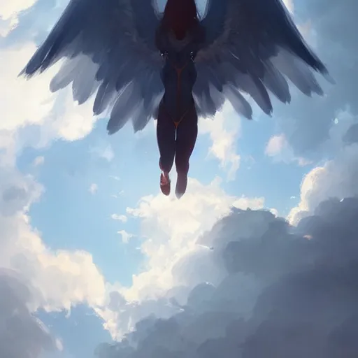 Image similar to milano bird flying. clouds. summer.. 4 k, concept art, by wlop, ilya kuvshinov, artgerm, krenz cushart, greg rutkowski, pixiv. cinematic dramatic atmosphere, sharp focus, volumetric lighting, cinematic lighting, studio quality