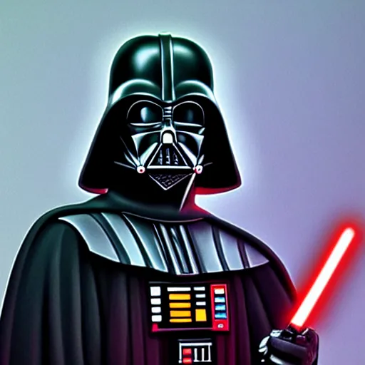 Image similar to darth vader from the simpsons, very detailed