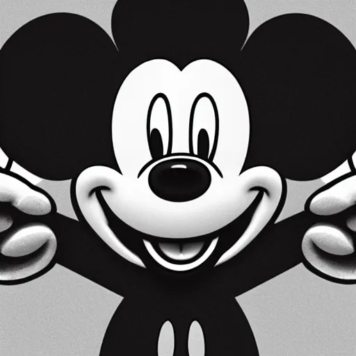 Image similar to close up photograph of very high on weed mickey mouse, stoner eyes, mickey mouse smoked weed, weed background, smoking a blunt, 8 k resolution