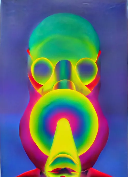 Image similar to person wearing a balaclava by shusei nagaoka, kaws, david rudnick, airbrush on canvas, pastell colours, cell shaded, 8 k