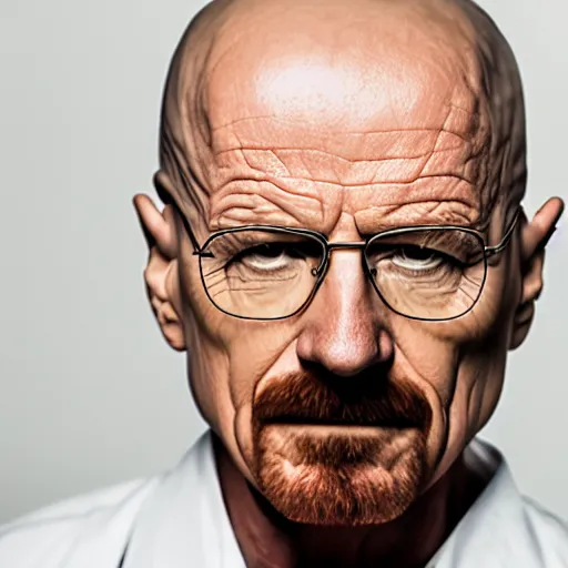 Prompt: portrait photo of walter white, color, studio lighting