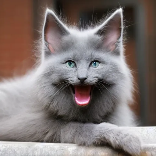 Prompt: A happy nebelung