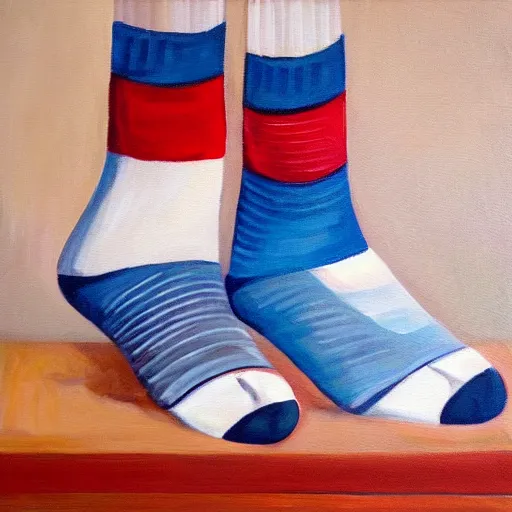 Image similar to a painting of a perfect sock