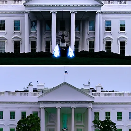 Image similar to aliens invading the white house,