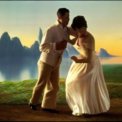 Prompt: waltzing with a potato, beautiful beautiful beautiful beautiful matte painting