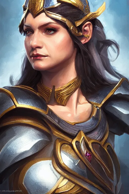 Image similar to amazon valkyrie athena, d & d, fantasy, portrait, highly detailed, headshot, digital painting, trending on artstation, concept art, sharp focus, illustration, art by artgerm and greg rutkowski and magali villeneuve