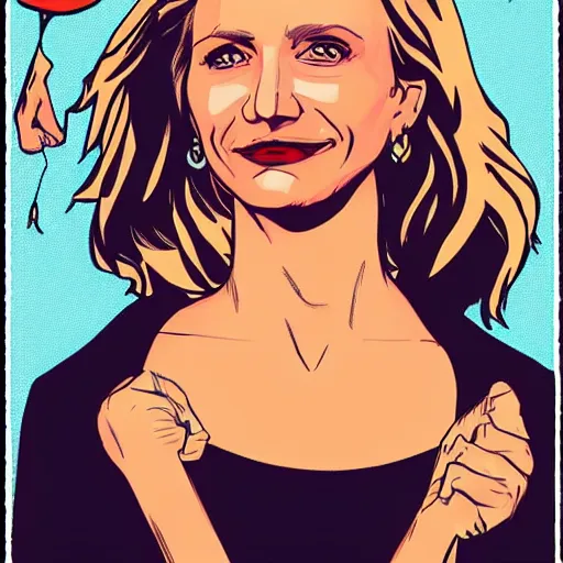 Image similar to cameron diaz portrait, riverdale, comic, comix