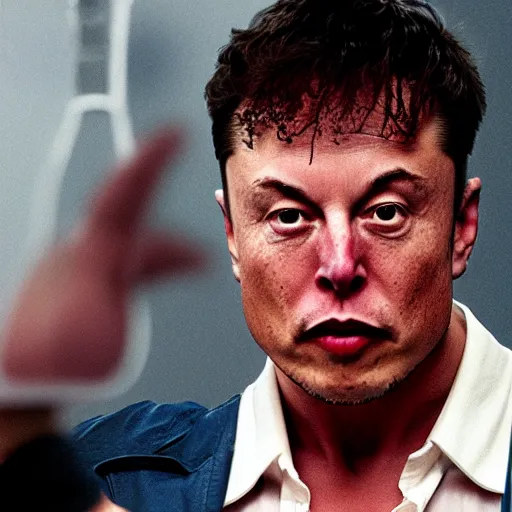 Image similar to elon musk as rocky balboa in rocky 4,