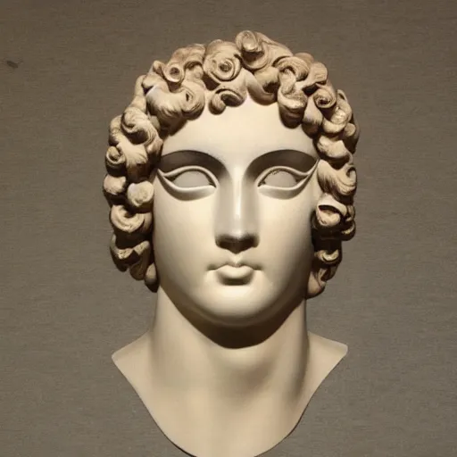 Image similar to antinous wearing venetian masquerade mask, symmetry, reflecting flower