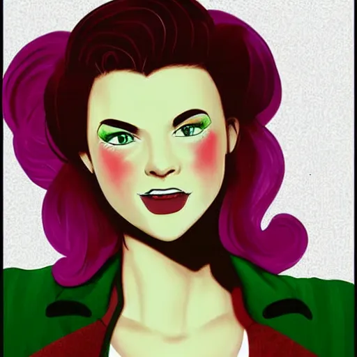 Prompt: heather chandler, heathers ( 1 9 8 9 ), beautiful fanart, deviantart, digital art, red hair, mean, beautiful, dangerous