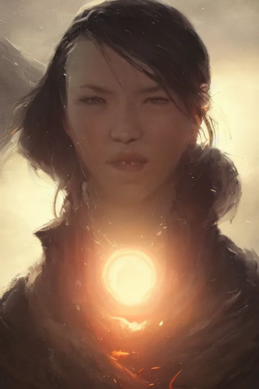 Image similar to a portrait of the midnight sun by Greg Rutkowski, Sung Choi, Mitchell Mohrhauser, Maciej Kuciara, Johnson Ting, Maxim Verehin, Peter Konig, final fantasy , 8k photorealistic, cinematic lighting, HD, high details, atmospheric , trending on artstation