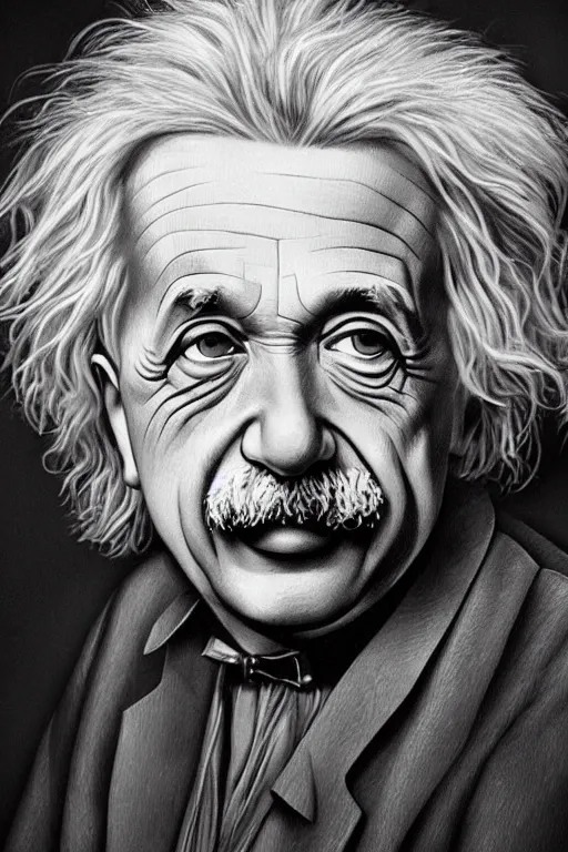 intricate smooth color portrait of albert einstein in | Stable ...