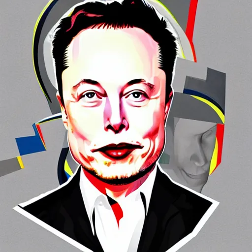 Prompt: Elon musk in cubism style