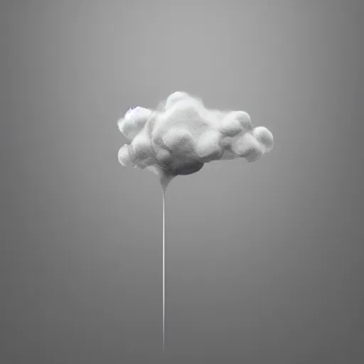 Image similar to underwater ink, rain out of a shiny cloud, simple and clean illustration, white background, liquified, highly detailed, photorealism, digital art, 3 d object, octane rendering, unreal engine, by alberto seveso