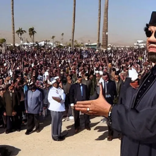 Image similar to carlos santana as the president of libya