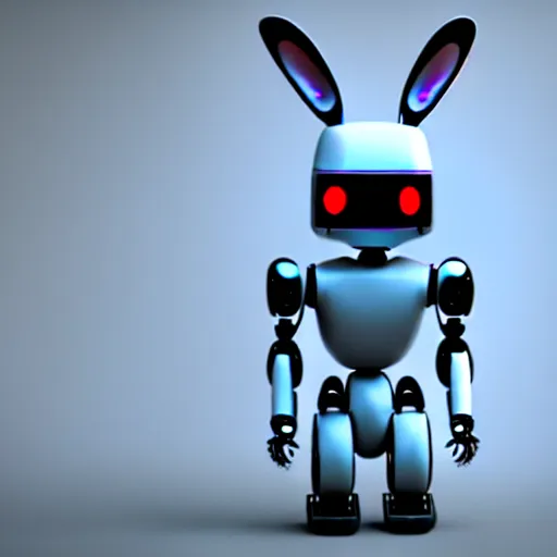 Image similar to robot rabbit suit, photorealistic, unreal engine, 3 d