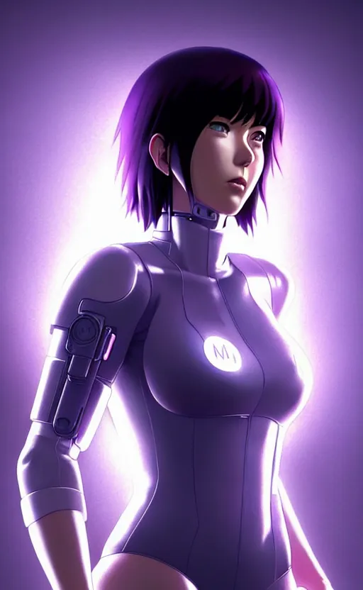 Image similar to a fullbody portrait of motoko kusanagi ghost in the shell, finely detailed features : : gits sac twenty forty five netflix : : by ilya kuvshinov, rossdraws, artgerm, sola digital arts, production ig, volumetric lighting, anti aliasing, raytracing : :