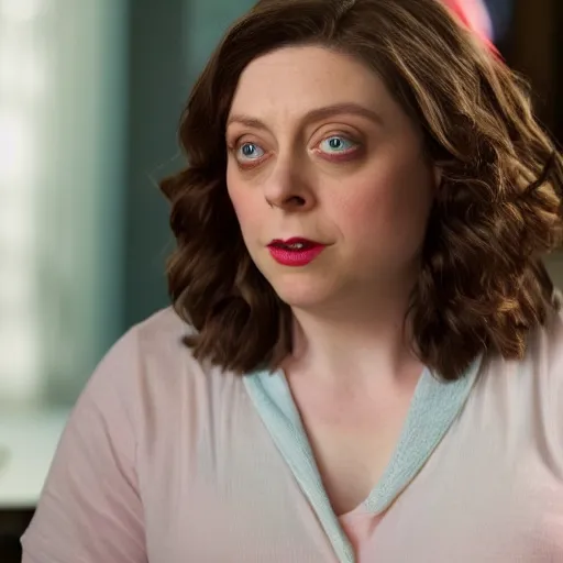 Image similar to rachel bloom dressed like the lady from that cookie wrapper in the trash, ultra detailed, 8 k resolution, ultrarealistic