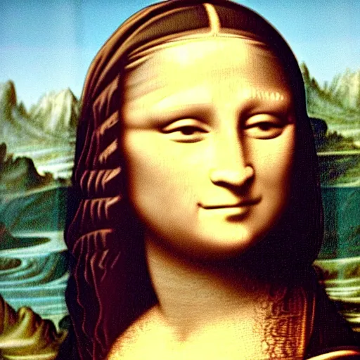 Prompt: mona lisa smelling something really bad and making a face