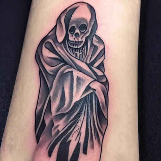 Image similar to A ghost tattoo, advanced,