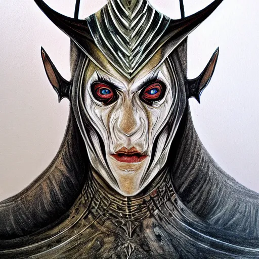 Prompt: painted self portrait of Sauron, realistic, sketch, hyperdetailed, by Anna Bregman