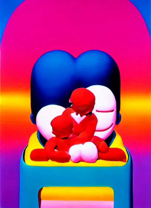 Image similar to love by shusei nagaoka, kaws, david rudnick, airbrush on canvas, pastell colours, cell shaded, 8 k