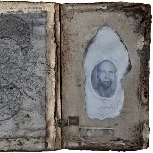 Image similar to an old case file from the archives, with suspect photograph and multiple fingerprints imprints. old, smudged, dusty, scratched, weathered, gritty, 2 k