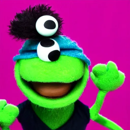 Image similar to JackSepticEye as a muppet, photorealistic