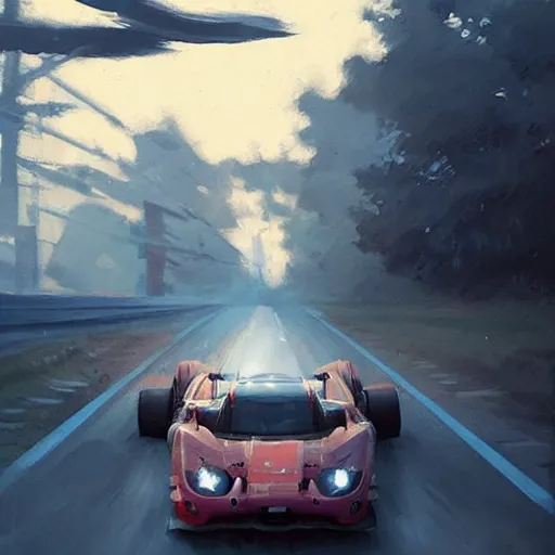 Image similar to 🏎️🐈 ,Greg rutkowski, Trending artstation, cinematográfica, digital Art