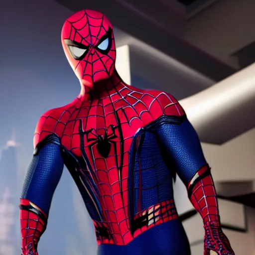 Image similar to freddie prinze jr. as spider man 8 k resolution, cinematic lighting, anatomically correct, realistic a scene from the film