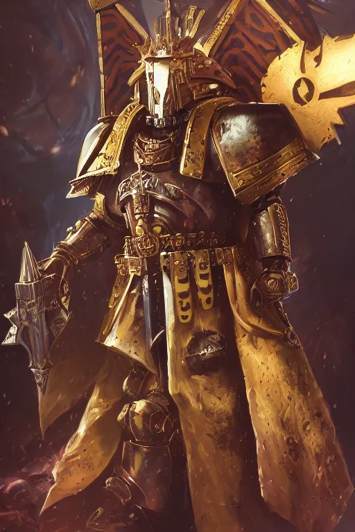 Image similar to queen portrait heros warhammer 4 0 k horus heresy fanart - the primarchs emperor by johannes helgeson animated with vfx concept artist & illustrator global illumination ray tracing hdr fanart arstation zbrush central hardmesh 8 k octane renderer comics stylized